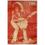 T-Rex (Marc Bolan) 1972 Concert poster, for their 1972 UK Autumn tour, poster double-sided with