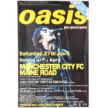 Oasis - Manchester City Football Club concert poster, this the scarcer “Liam” version,