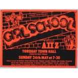 Girlschool Torquay 1981 Concert poster, for Torquay Town Hall, 24th May ’81, rolled, 30 x 40 inches.