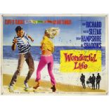 Cliff Richard - 1964 Wonderful Life Cinema poster, this a British Quad for this Cliff vehicle also