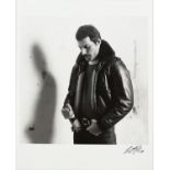 Queen - Original warm tone silver gelatin print-portrait of Freddie Mercury in leather jacket,