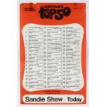 Four UK Top 50 Record shop posters 1967-68, including releases by the likes of The Beatles,