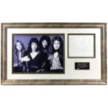 Queen - full set of autographs, Freddie Mercury, Roger Taylor, John Deacon and Brian May,