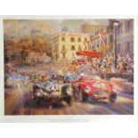 After Alfredo de La Maria "Monaco Grand Prix 1952" limited edition llithograph, 286/850 60cm x