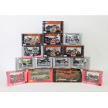 Set of 1:18 Maisto Triumph scale model motorcycles, with other scale models, including a Burago