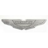 Replica Aston Martin chrome metal plaque, 59cm length
