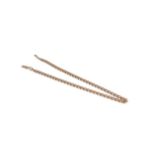 Albert chain with two swivel clasps in stamped 9 ct rose gold, each link is solid, length 45 cm
