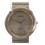 Gentlemen's Seiko Lassale wristwatch, round 33mm grey textured dial, with baton hour markers,