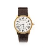 Cartier A Gentleman's reference 725617SX gold plated wristwatch, signed silver dial with Roman