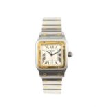 Cartier a Gentleman's reference 1566 Santos Galbee gold and stainless steel tank wristwatch,