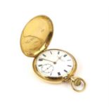 Russells Limited full hunter pocket watch, white enamel dial with Roman numerals,