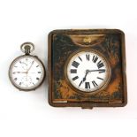 W H Benson an open face pocket watch, in gunmetal case, Benson the signed white enamel dial with