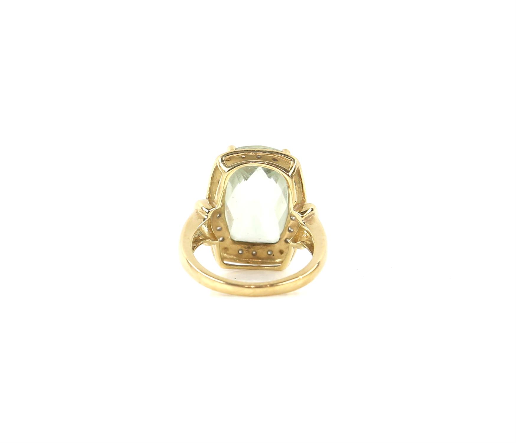 A cocktail ring, centrally set with checker board prasiolite, surrounded by round cut diamonds, - Image 3 of 5