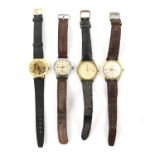 A small group of wristwatches including a Gentlemen's Newmark stainless steel wristwatch with