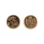 Two Elizabeth II gold half sovereigns, dated 2003 and 2002