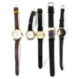 A Rotary ladies quartz wristwatch and 4 other similar ashion wristwatches.