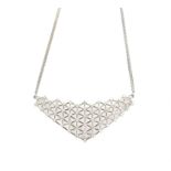 Diamond set open work necklace, set with round brilliant cut diamonds, estimated total diamond