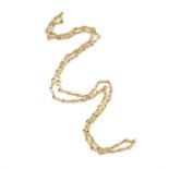 Gold fancy link chain, with a bolt ring clasp, in 9 ct yellow gold, 70.5cm in length