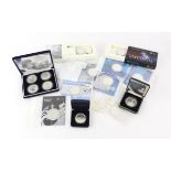 A collection of British Royal Mint silver bullion and silver proof £2 Britannia coins,