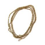 Antique facetted belcher link guard chain, with swivel clasp, stamped in 9 ct, 145 cm in length