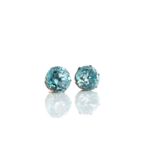 Early 19th Century blue Zircon earrings, old cut zircons, estimated total weight 14.79 carats,