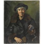 § Lionel Ellis. (1903-1988) Portrait of a Woman in Black. Oil on canvas, unsigned. 76 x 64cm.