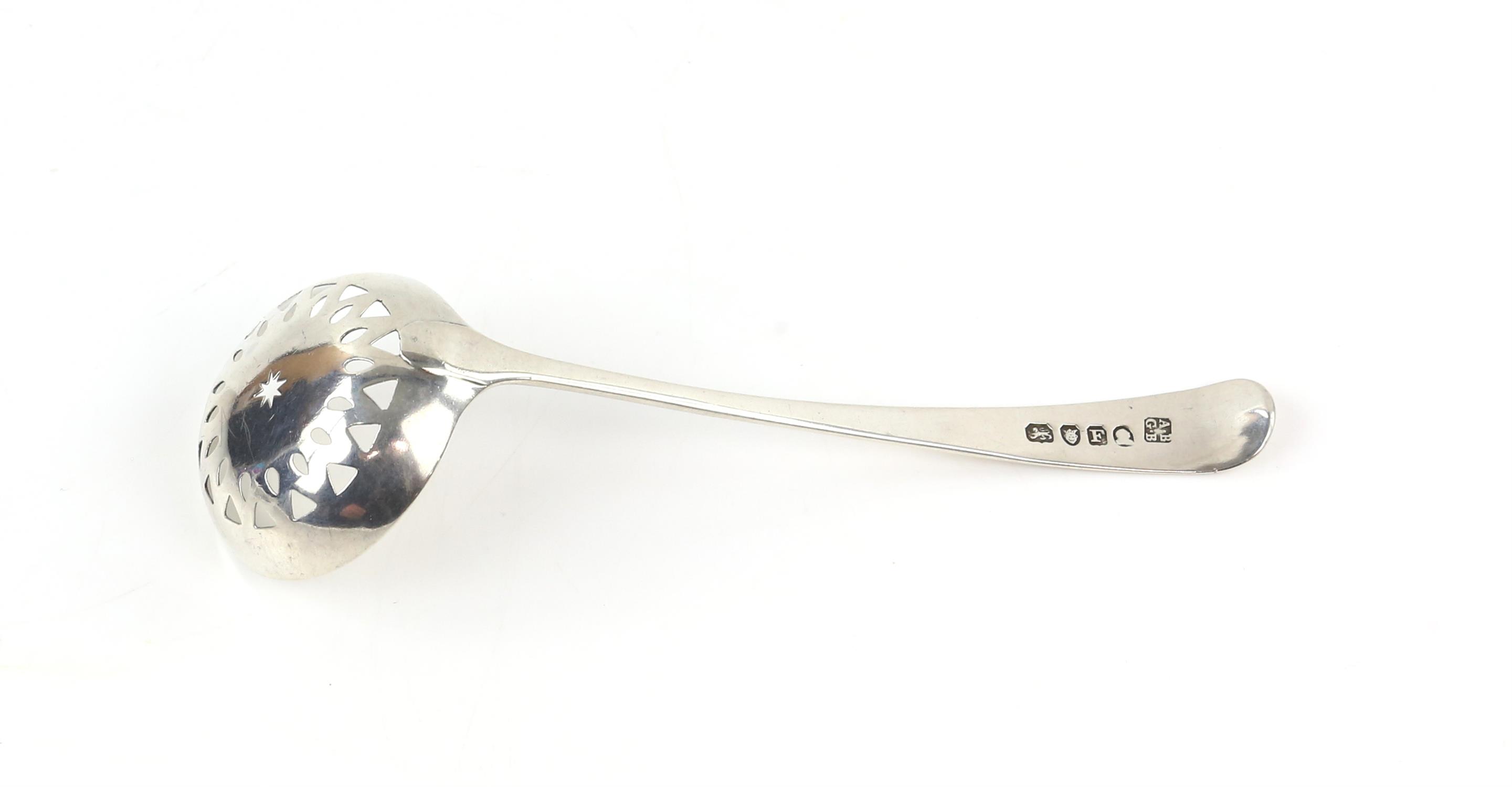 George III silver sifter ladle by Alice and George Burrows, London 1801 - Image 2 of 3