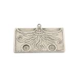 Art Deco American Novelty sterling silver postage stamp holder with a jelly fish design,
