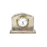 Silver mantle or desk clock, circa 1910 by Henry Matthews