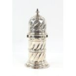 Edward VII silver lighthouse spiral decorated sugar caster, by George Nathan & Ridley Hayes,