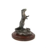 Large silver filled model of an otter, Sheffield by P S Ltd