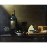 Paul Brown (b. 1967), 'Chateau Pichon Longeville Comtesse de Lalande,' still life with wine and