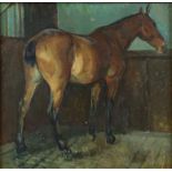 § Lionel Ellis. (1903-1988), Horse in a Stable. Oil on board, unsigned. 43 x 44cm.