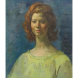 § Lionel Ellis.(1903-1988) Portrait of a Woman in Yellow Blouse. Oil on canvas, unsigned.