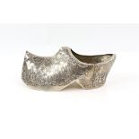Large Dutch silver novelty model of a Clog embossed with Dutch scenes. marked for 835, 6.