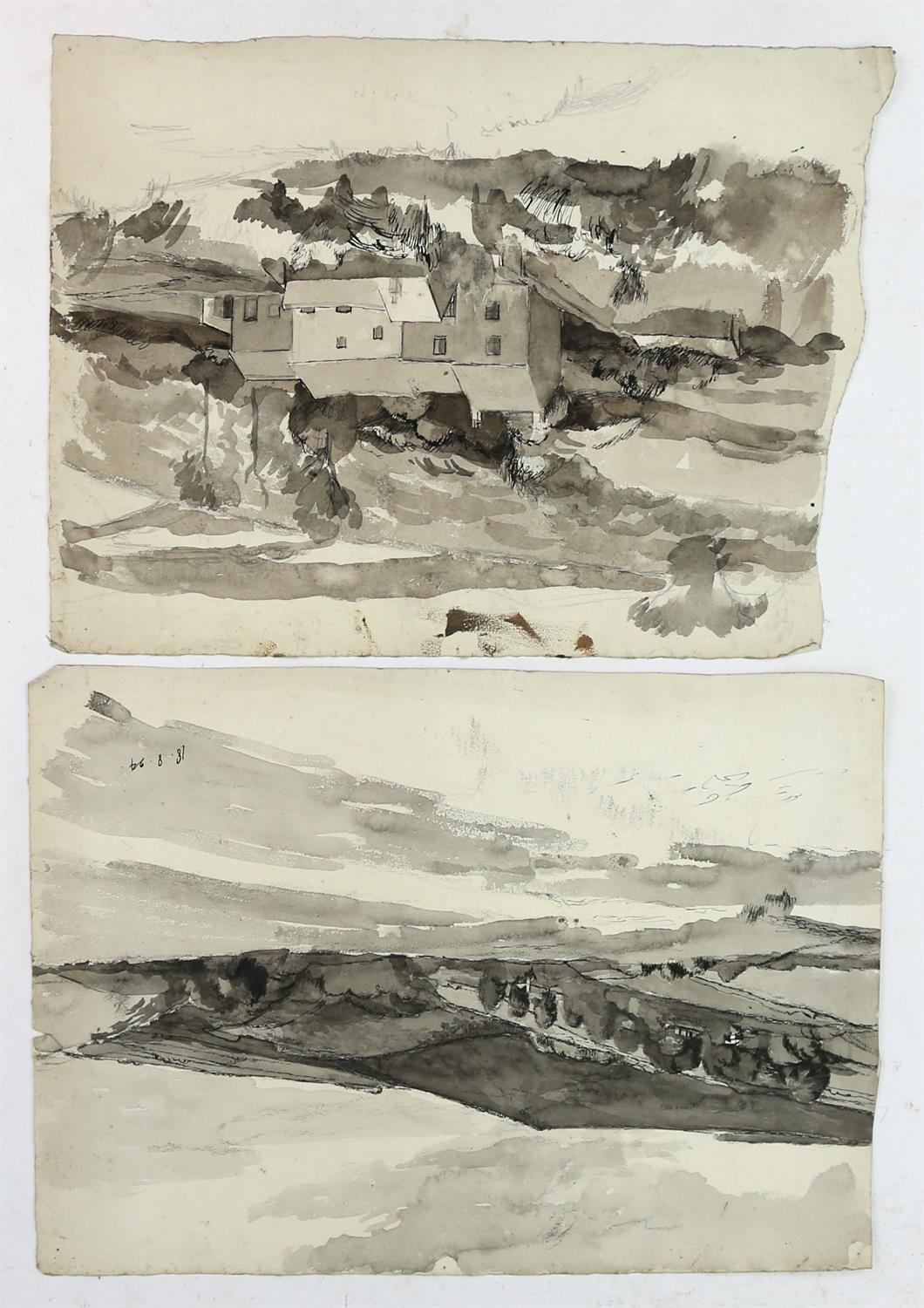 § Lionel Ellis (1903-1988) A large folder containing drawings, sketches and watercolours with - Image 6 of 6