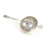 Chinese silver tea strainer, the handle having a pimpled finish by Tuck Chang