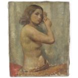 § Lionel Ellis. (1903-1988), A Nude at her Toilette. Oil on canvas, unsigned. 51 x 41cm.