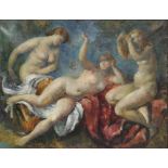 § Lionel Ellis.(1903-1988) Classical Nudes at their Toilette. Oil on canvas, unsigned. 56 x 70cm.