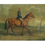 § Lionel Ellis (1903-1988) ‘Woodruffe’. Portrait of the Artist on horseback. Oil on board,