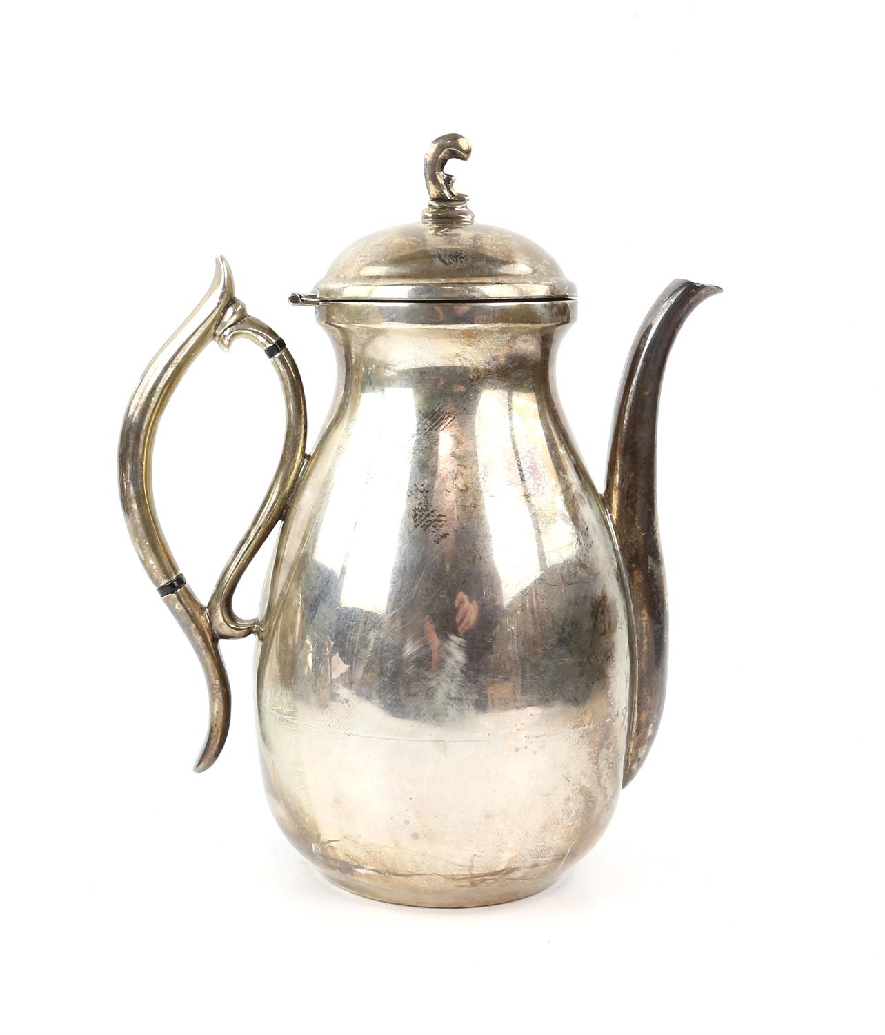 Mexican silver coffee pot, jug and sugar, and teapot 2697 grms 86 ozs and a rectangular silver - Image 4 of 17