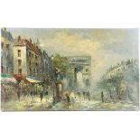 V. Bergen (20th century Continental school), Parisian street scene, oil on canvas,