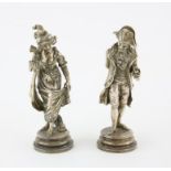 After Antonio Pandiani, two silver plated statuettes to include Divina Creatura and an 18th century