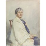 Doris Pusinella (1900-1976), 'George Egerton', portrait, watercolour, unframed, sheet size 76 x