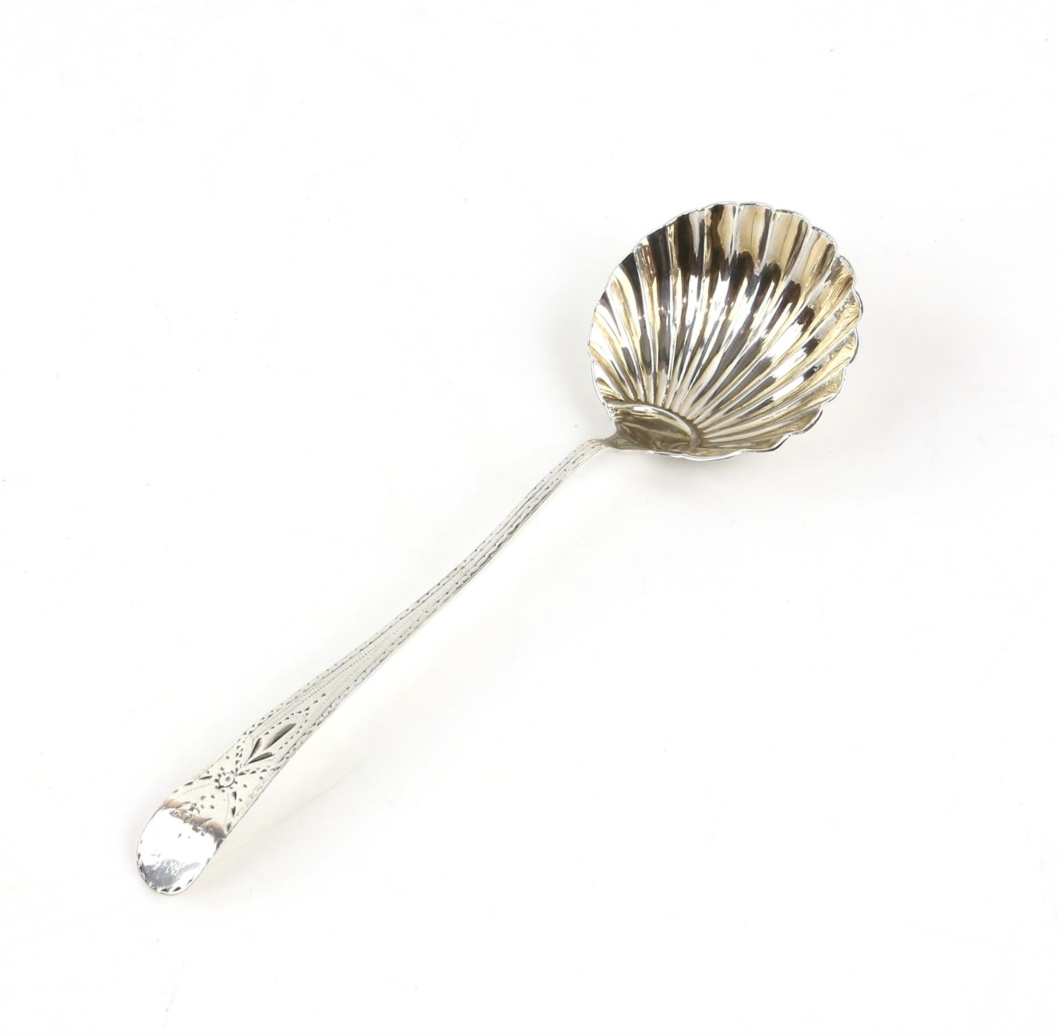 18th Century silver shell bowl ladle, Circa 1780