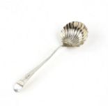 18th Century silver shell bowl ladle, Circa 1780