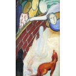 Edna May Lydiatt, British 20th century, 'Dream World', unsigned, oil on board, 61 x 36cm,