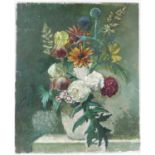 § Lionel Ellis.(1903-1988), Still Life of Flowers. Oil on board, unsigned. 61 x 51cm.