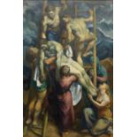 § Lionel Ellis, (1903-1988). The Descent from the Cross. Oil on canvas, unsigned.