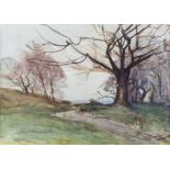 Clive Vernon Blakelock (1880-1955) Autumn Trees, Hexhamshire,. Watercolour, signed lower left,